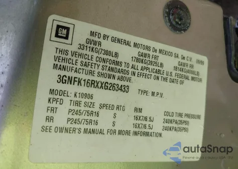 1999 Chevrolet Suburban 1500 Lt z USA, uszkodzony, nr VIN 3GNFK16RXXG263433